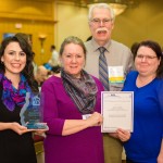 Mat-Su Planners Recognized. Pictured left to right, Mat-Su Planning Chief Jessica Smith, Planning Director Eileen Probasco, HDR's Murph O'Brien, and HDR's Laurie Cummings.